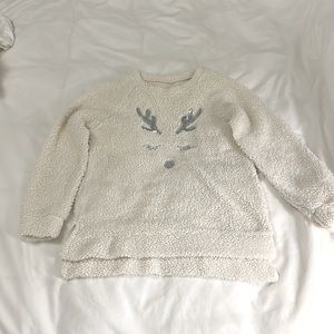 Cozy, fleece, cream colored sweater. Brand  unknown, size 2.